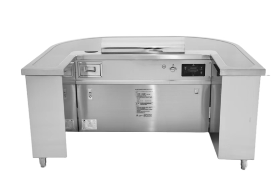 kopen Fume Down-uitlaat 10/12 zitplaatsen gebogen gewelfde elektrische buis teppanyaki grilltafel online manufacture
