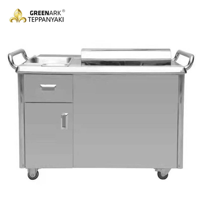 kopen Roestvrij staal gas buiten mobiele teppanyaki grill voor het frituren van biefstuk online manufacture