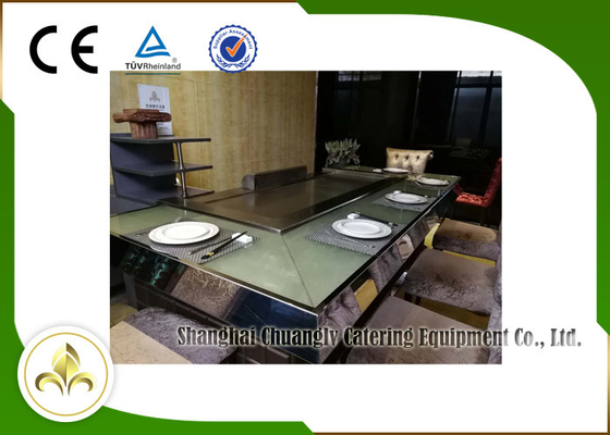 kopen 9 zetels Elektrische het Verwarmen Front Air Supply Teppanyaki Table Grill, Binnenteppanyaki-Grill online manufacture