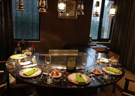 kopen Grill van Teppanyaki van het legeringsstaal de Japanse met Elektrostatische Dampzuiveringsinstallatie 8KW online vervaardiging