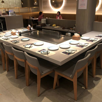 De Grill van de de Lijstbovenkant van douaneteppanyaki, 9 Seat Teppanyaki Barbecuegrill voor de Groente van Vissenschaaldieren