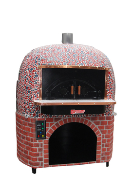Ronde Lava Rock Wood Fire Italy-Pizzaoven met Zwarte of Rode Keramische tegels