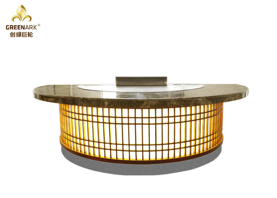 Roestvrij staal grill grill teppanyaki tafel intelligent bedieningspaneel, halfcirkel commerciële keukenapparatuur