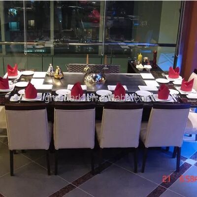 Rechthoekige Teppanyaki Grill Japanse Hibachi Tafel Met Ventilatiesysteem