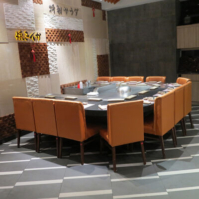 Commerciële keuken elektrische gebogen teppanyaki tafel hibachi grill