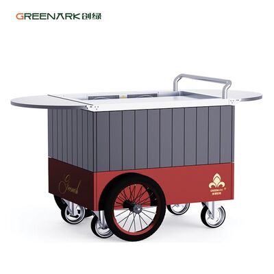 Mobiele teppanyaki grill met voedsel-grade legering staal plaat verwarmt tot 250 ° C in 8 minuten met uitbreidbare tafel & 16 'wielen